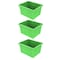 Storex Storage Bin, Plastic, Green, 3 PK 61480U06C - alternate 1